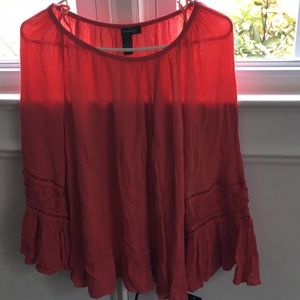 Medium I•N•C peony garden shirt, polished coral